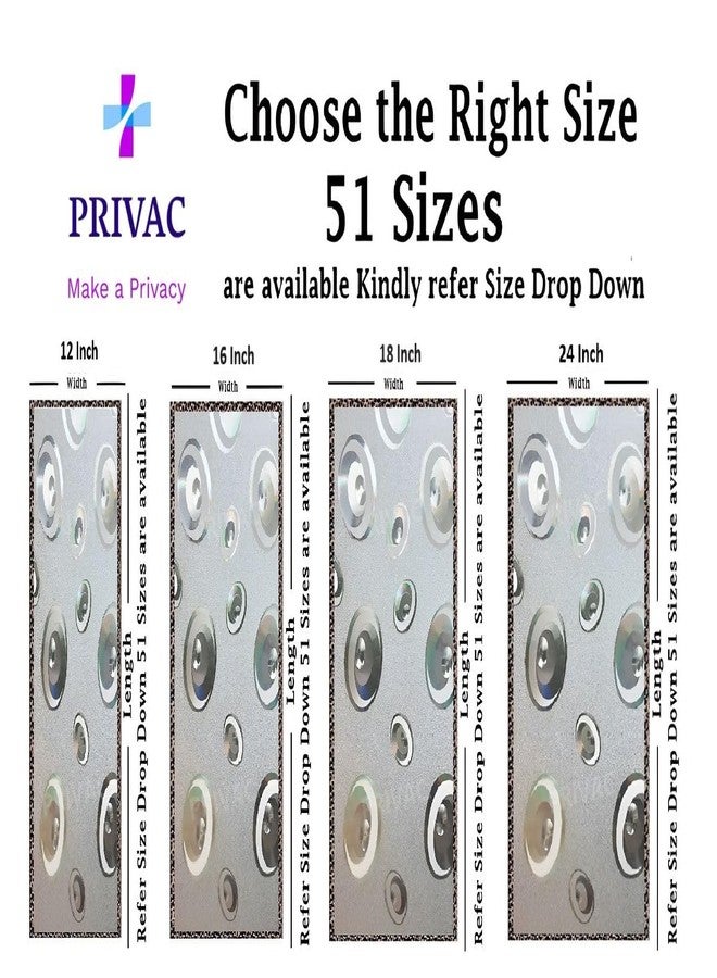 PRIVAC Premium Vinyl Stained Frosted Window Glass Sticker (24x36 Inch) - Self-Adhesive Tint Cling Wallpaper Film Opaque Sheet for Window Glass Privacy Cover, Door, Office, Home.| Anti-UV. 3D Circles - Image 2